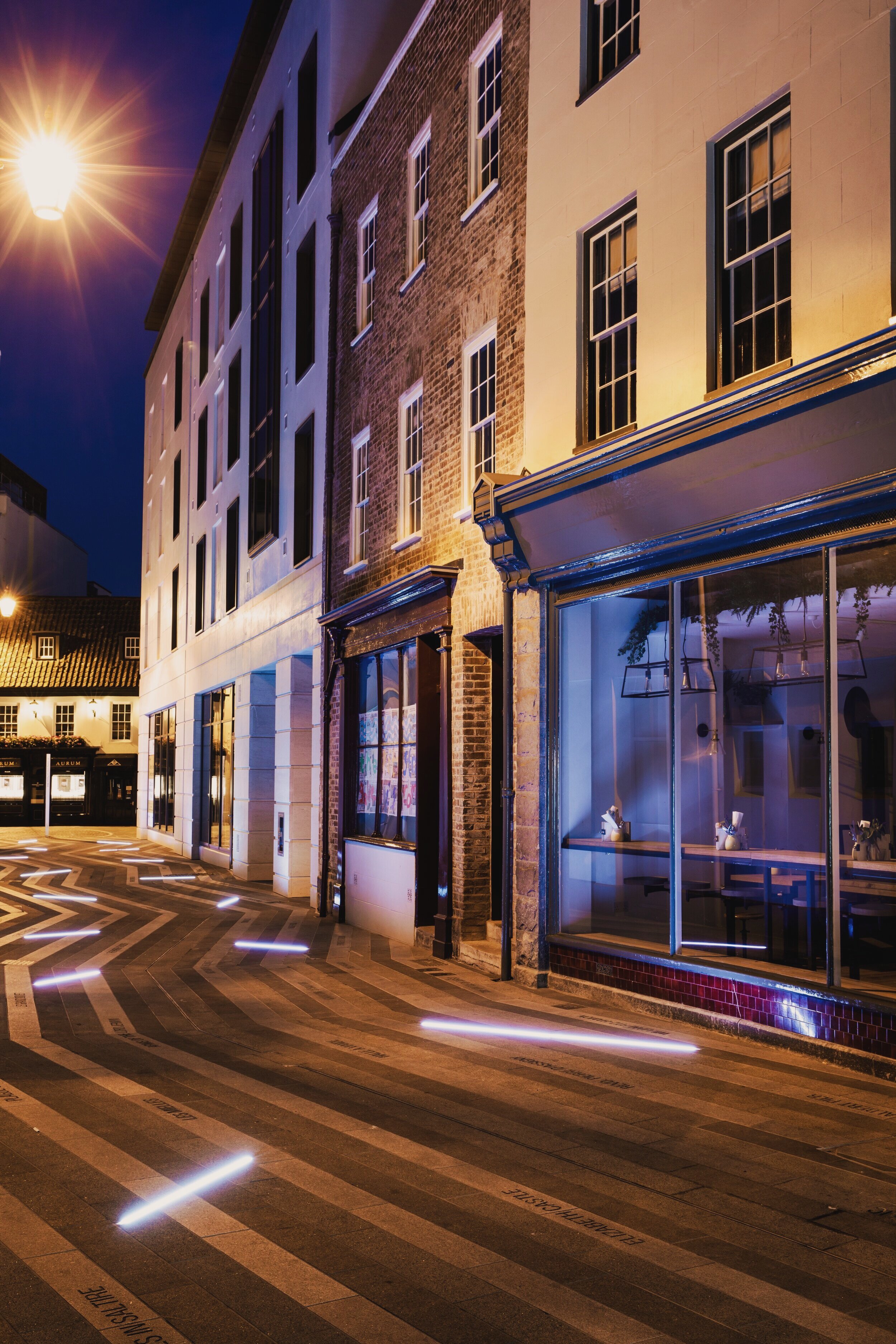 Street Of Light Project - Jersey CI (strips of light on pavement)