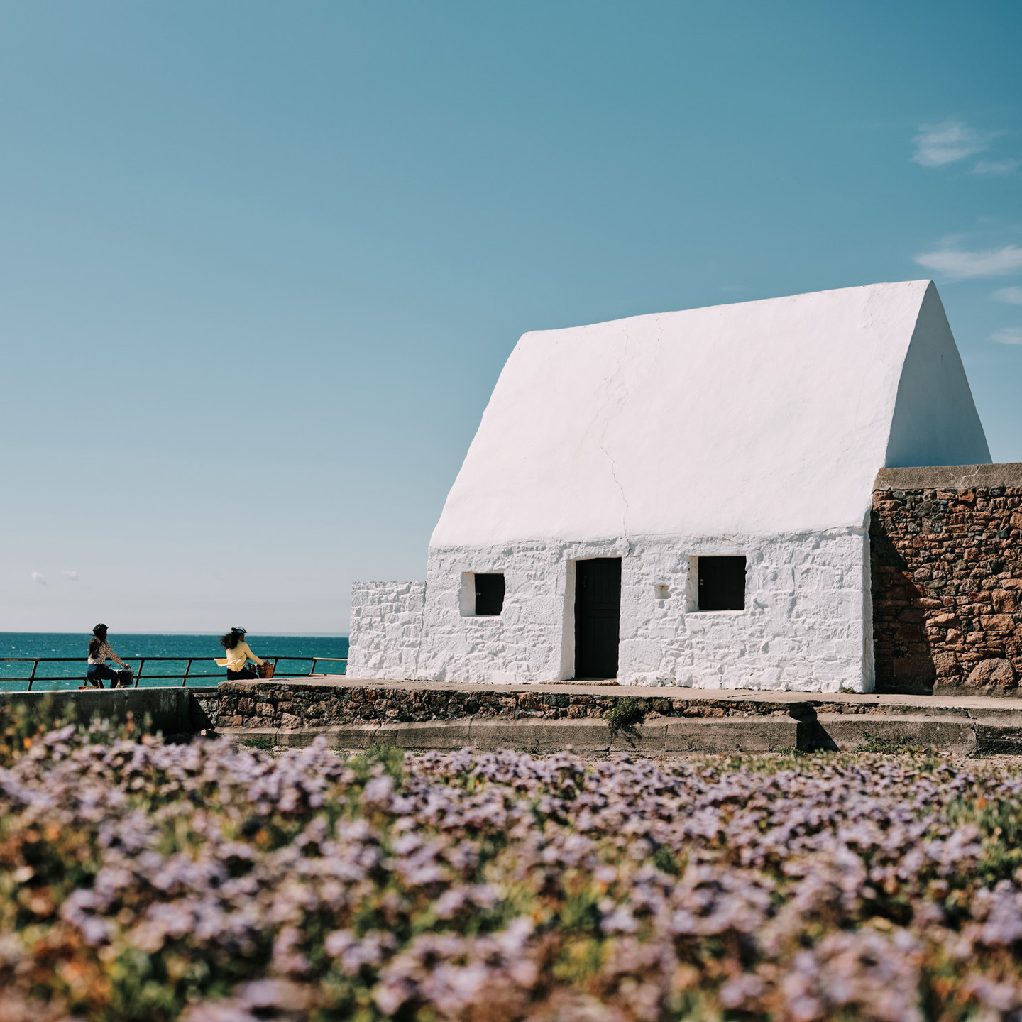 Le Don Hilton - National Trust for Jersey. White Cottage by the sea